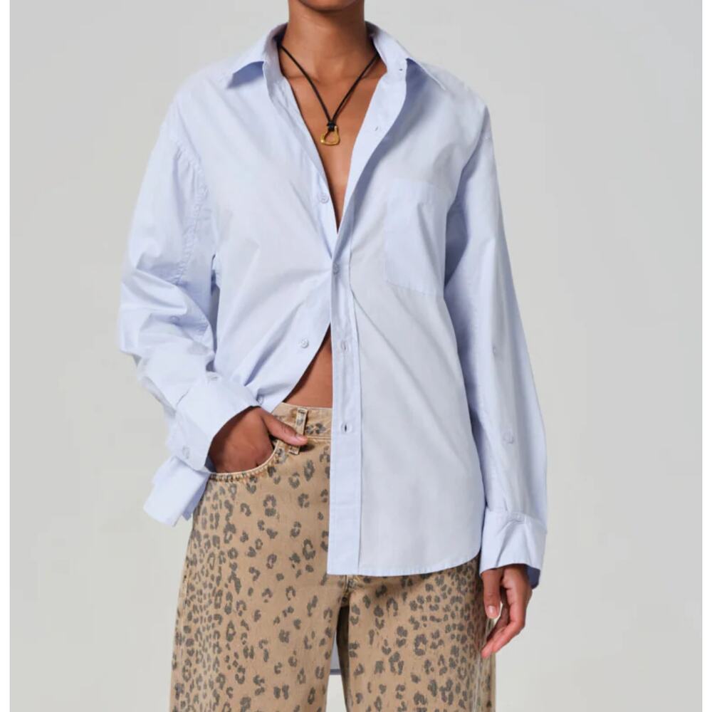Citizens Of Humanity Light Blue Cotton Button-Up Shirt